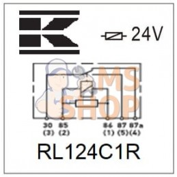 Mini relais 24V, inverseur, 30A/40A, avec résistance, sans support | KRAMP Mini relais 24V, inverseur, 30A/40A, avec résistance,