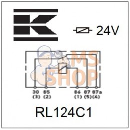Mini relais 24V, inverseur, 30A/40A, sans support | KRAMP Mini relais 24V, inverseur, 30A/40A, sans support | KRAMPPR#1151357