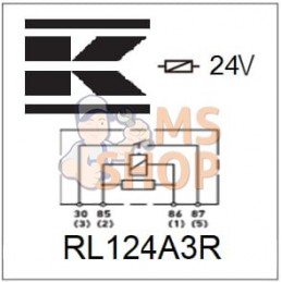 Mini relais 24V, normalement ouvert, 20A, avec résistance, avec support | KRAMP Mini relais 24V, normalement ouvert, 20A, avec r