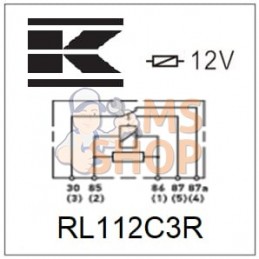 Mini relais 12V, inverseur, 30A/40A, avec résistance, avec support | KRAMP Mini relais 12V, inverseur, 30A/40A, avec résistance,