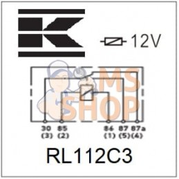 Mini relais 12V, inverseur, 30A/40A, avec support | KRAMP Mini relais 12V, inverseur, 30A/40A, avec support | KRAMPPR#1151363