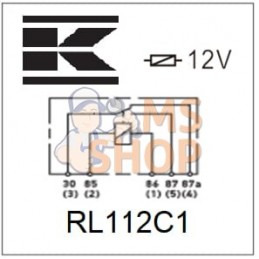 Mini relais 12V, inverseur, 30A/40A, sans support | KRAMP Mini relais 12V, inverseur, 30A/40A, sans support | KRAMPPR#1151366