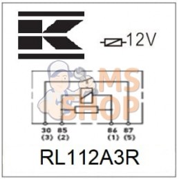 Relais 12V, normalement ouvert, 40A, avec résistance, avec support | KRAMP Relais 12V, normalement ouvert, 40A, avec résistance,