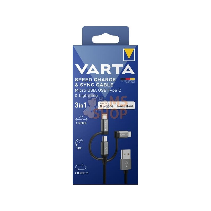 Câble Micro USB, USB type C, foudre | VARTA CONSUMER BATTERIES Câble Micro USB, USB type C, foudre | VARTA CONSUMER BATTERIESPR#