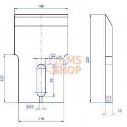 Lame de broyeur 140x230x18 | KRAMP Lame de broyeur 140x230x18 | KRAMPPR#1151654