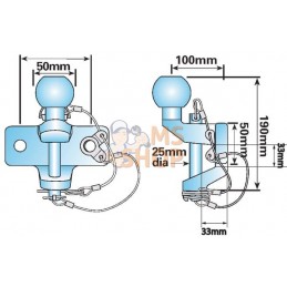 Pivot à boule d'attelage 50 mm | UNBRANDED Pivot à boule d'attelage 50 mm | UNBRANDEDPR#1151840