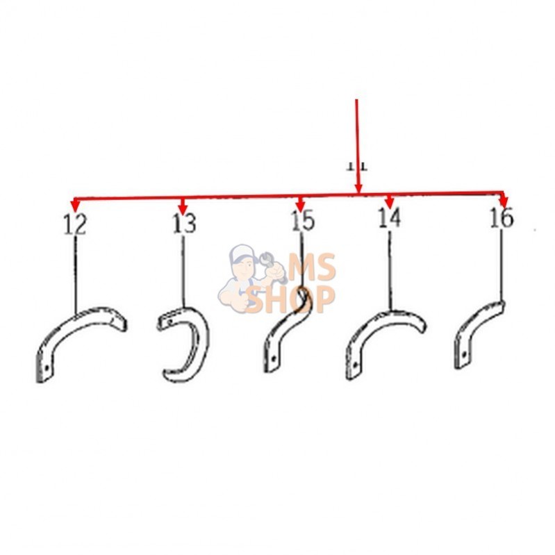 KIT 12 COUTEAUX | ISEKI KCR633 1118-718-240-70-K