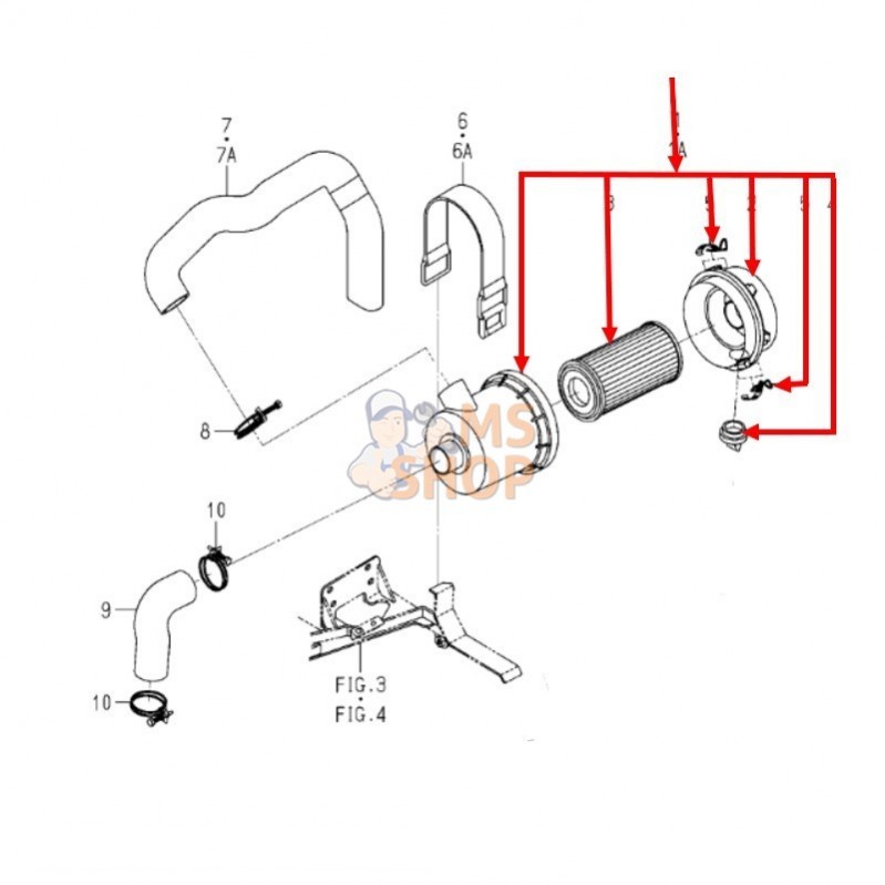 FILTRE A AIR COMPLET | ISEKI 1675-104-210-10