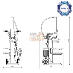 FENDEUSE À BOIS VERTICALE  15 TONNES - RLT15GC | ANOVA
Dimension et taille