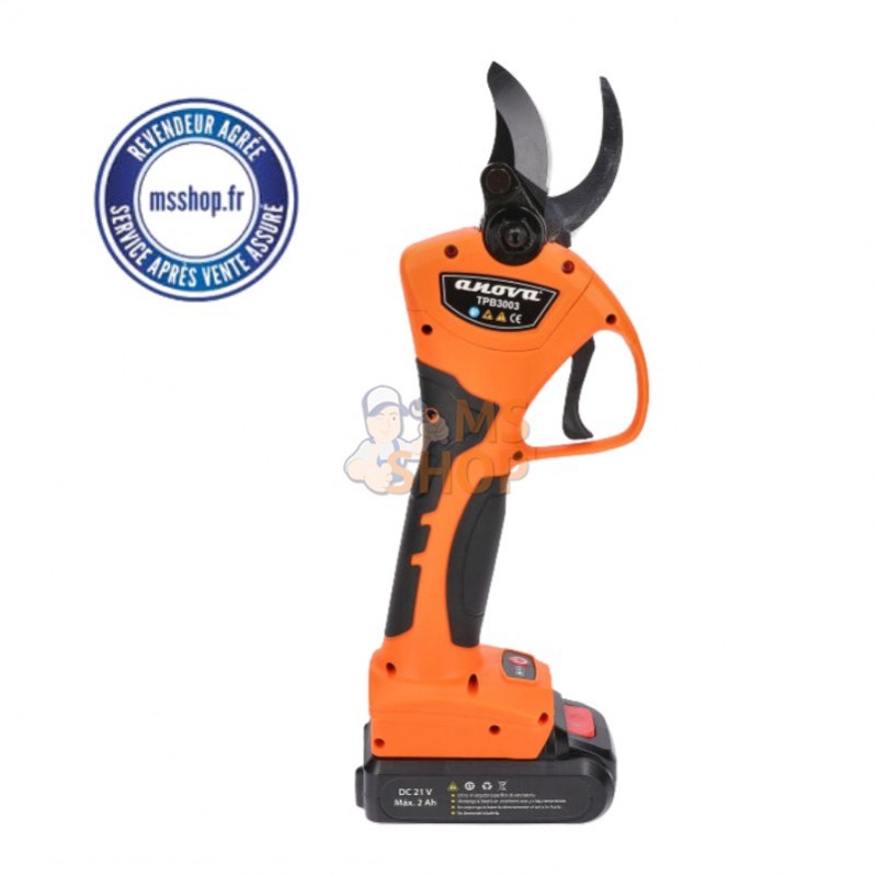 SÉCATEUR À BATTERIE 1050W 21V 2.0Ah 40MM | ANOVA-TPB3003