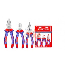 Jeu de 3 pinces EMTOP en acier chrome-vanadium | EMTOP - EPLS0311