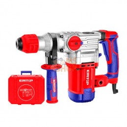 MARTEAU 1500W 5,5J (TYPE SDS PLUS - 3 EMBOUTS 2 BURINS - AVEC VALISE) | EMTOP - ERHRP1503
