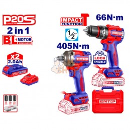 Kit Perceuse 20 V (66 Nm) +...