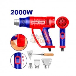 PISTOLET THERMIQUE - DÉCAPANT - 2000W (COMPREND 3 BUSES ET UN GRATTOIR) | EMTOP - EHGN20078