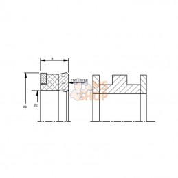 ZA705510AEUN; HALLITE; Joint de piston 70x55x10 AE-UN; pièce detachée
