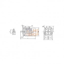 EM71A2B5300IE1AKR; KRAMP; Moteur électrique 0,37 kW; pièce detachée