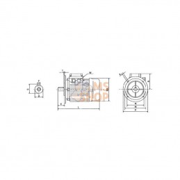 EM71A2B5300IE1AKR; KRAMP; Moteur électrique 0,37 kW; pièce detachée