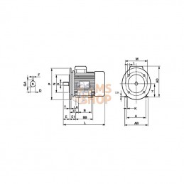 EM71B4B3B5300IE1A; KRAMP; Moteur électrique 0,37 kW; pièce detachée