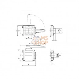 453007E99; ARAG; Vanne à billes 2 voies 3" mâle; pièce detachée