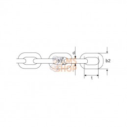 SK06B; KRAMP; Chaîne marine noire 6 mm; pièce detachée