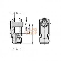 CA98130; KRAMP; Chappe avec axe M8x32; pièce detachée