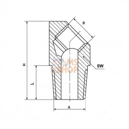 CLEW45MK6M8; KRAMP; Filet mâle/femelle 45°; pièce detachée