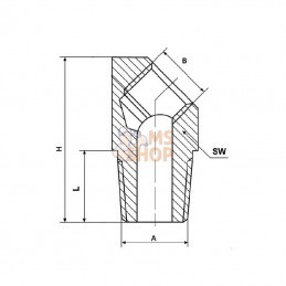 CLEW45MK8125M10; KRAMP; Filet mâle/femelle 45°; pièce detachée