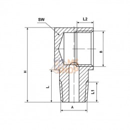 CLEW90MK8125M10; KRAMP; Filet mâle/femelle 90°; pièce detachée