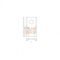 001394000KR; KRAMP; Jeu de 25 couteaux de faucheuse 95 x 55 x 4mm alésage Ø 19mm Kramp; pièce detachée