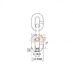 D78080G100; KRAMP; Chaîne de levage 8mm G10; pièce detachée