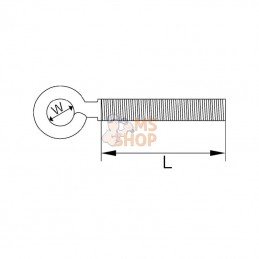 SO068E; KRAMP; Vis à œillet M6x80 galvanisée; pièce detachée