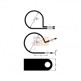 CL38S; KRAMP; Étrier fixation plastique 3/8"; pièce detachée