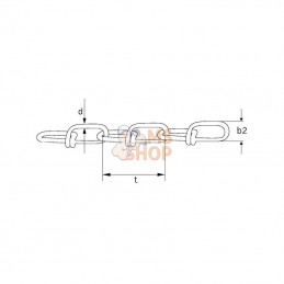 VK16P068; KRAMP; Chaîne nouée 1,6mm zinc à 68m; pièce detachée