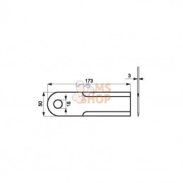 0000600172KR; KRAMP; Jeu de 20 couteaux D18 50x173mm ép3 Lisse 2 faces p/CLAAS; pièce detachée