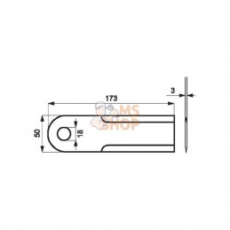0000600172KR; KRAMP; Jeu de 20 couteaux D18 50x173mm ép3 Lisse 2 faces p/CLAAS; pièce detachée