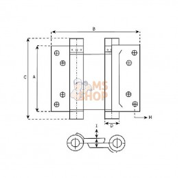 HB75118; KRAMP; Charnières double 15kg (x2); pièce detachée
