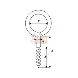 SG4014E; KRAMP; VisOeillet 40x14mm zingué(e); pièce detachée