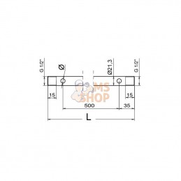 8292184; GEOLINE; Tube 1/2" 307 cm 7x trous Ø10 acier inoxydable; pièce detachée