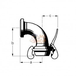 3142490; KRAMP; Mâle/Fem. 3-1/2" coude 90° Bauer; pièce detachée