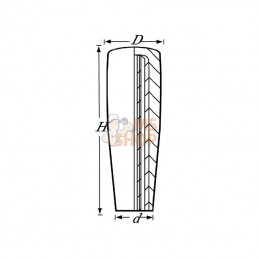 KS466338; KRAMP; Bouton conique noir 10mm; pièce detachée