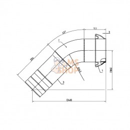 4104045Z; KRAMP; Racc.mâle 4"+coude 45°; pièce detachée