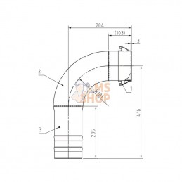 5104090Z; KRAMP; Racc.mâle 5"+coude 90°+emb.; pièce detachée