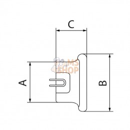 8250000Z; KRAMP; Racc.fem. 8" gobelet seul s. oeillet; pièce detachée