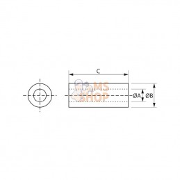 KS005629000002; KRAMP; Entretoise en nylon 10.3x15x7.5; pièce detachée