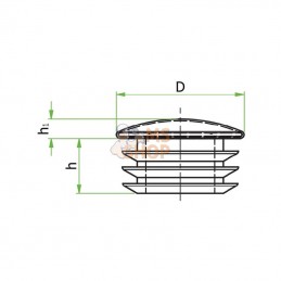 KS465338; KRAMP; Embouts ronds 20mm chrome; pièce detachée