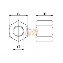 633016109B; KRAMP; Ecrou noir M16 10.9; pièce detachée