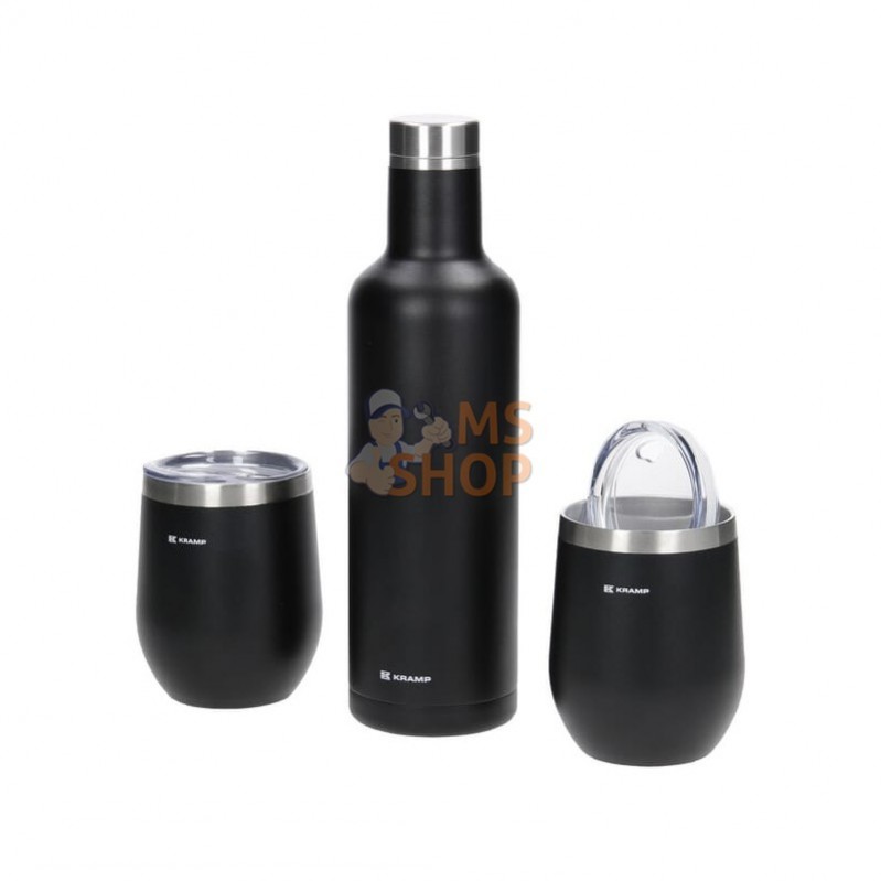 KRA00900019012; KRAMP; Ensemble verre et bouteille isotherme sous vide, noir; pièce detachée