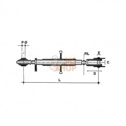 Z824580; KRAMP; Chandelle de relevage chape/rotule 580-720 mm; pièce detachée