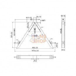 TL150691KR; KRAMP; Triangle d'attelage côté outil; pièce detachée
