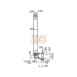 TL150881; KRAMP; Barre à trous et rotule 3 points Cat. 1; pièce detachée